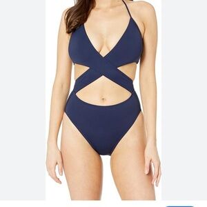 Women Cross Wrap One Piece Set Swimsuits Red NWOT Size S